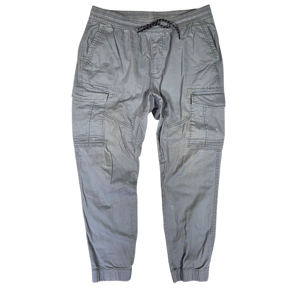 No Boundaries Mens Grey Flannel Cargo Jogger Pants Large 36-38 NM39612